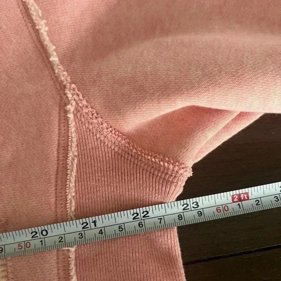 CHAMPION Vintage Reverse Weave Natural State Cropped Oversized Hoodie Pink Sz S - Picture 14 of 16